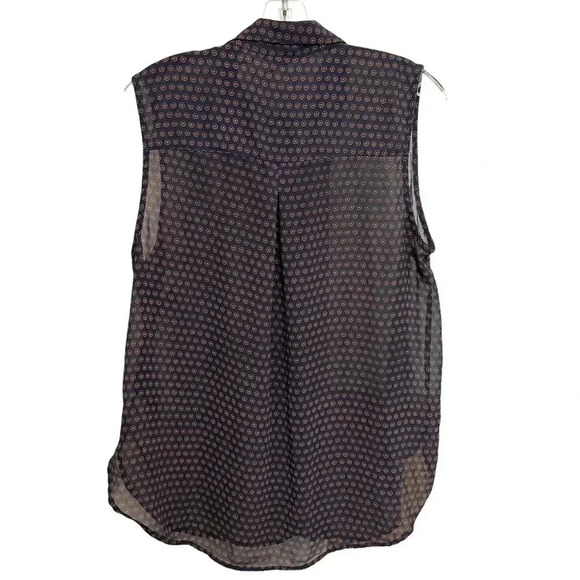 H&M Menswear Style Sheer Collared Button Down Tank Sleeveless Shirt - Picture 3 of 4